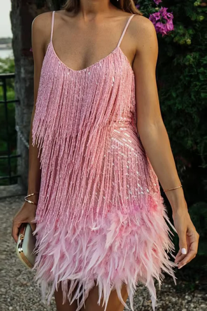 Jane | Feather Mini Dress