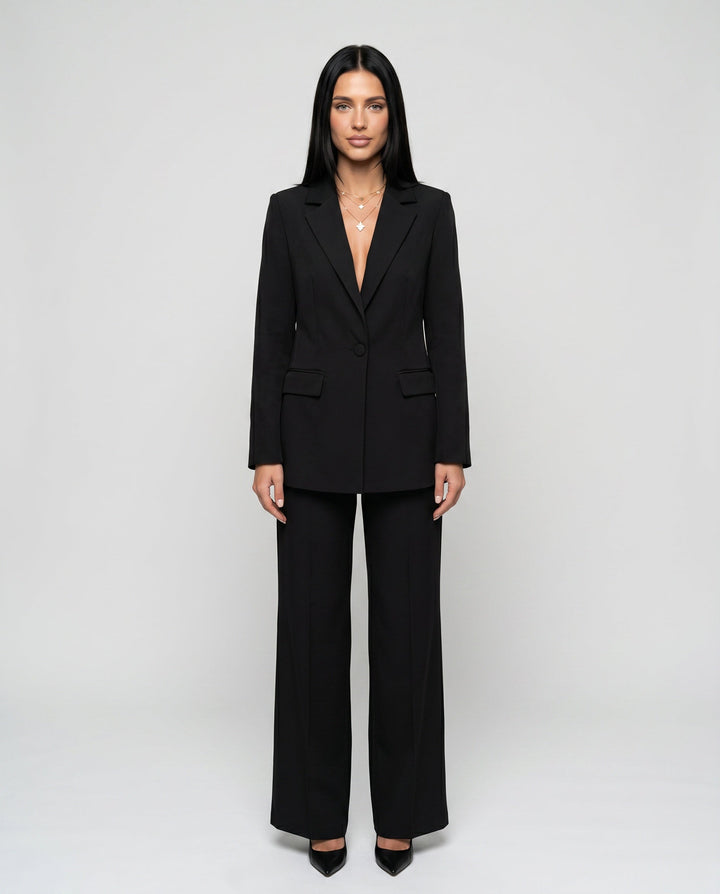Ravelle | Longline Tailored Wide-Leg Pant Suit