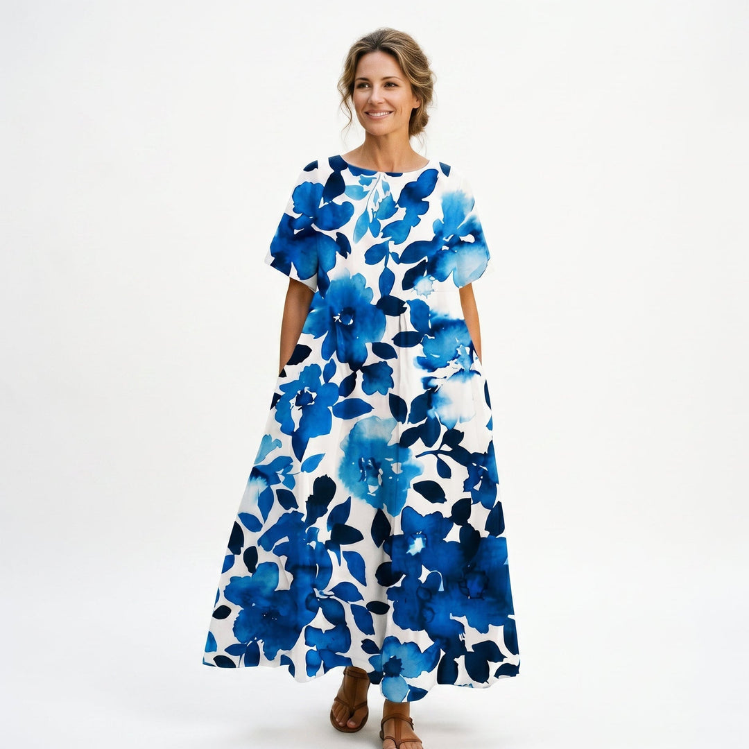 Florelle | Floral Print Plus Size Maxi Dress