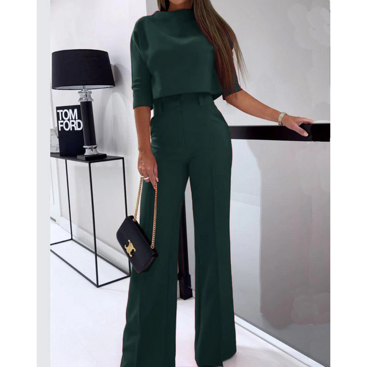 Cora | Cropped Blazer Wide-Leg Pant Set