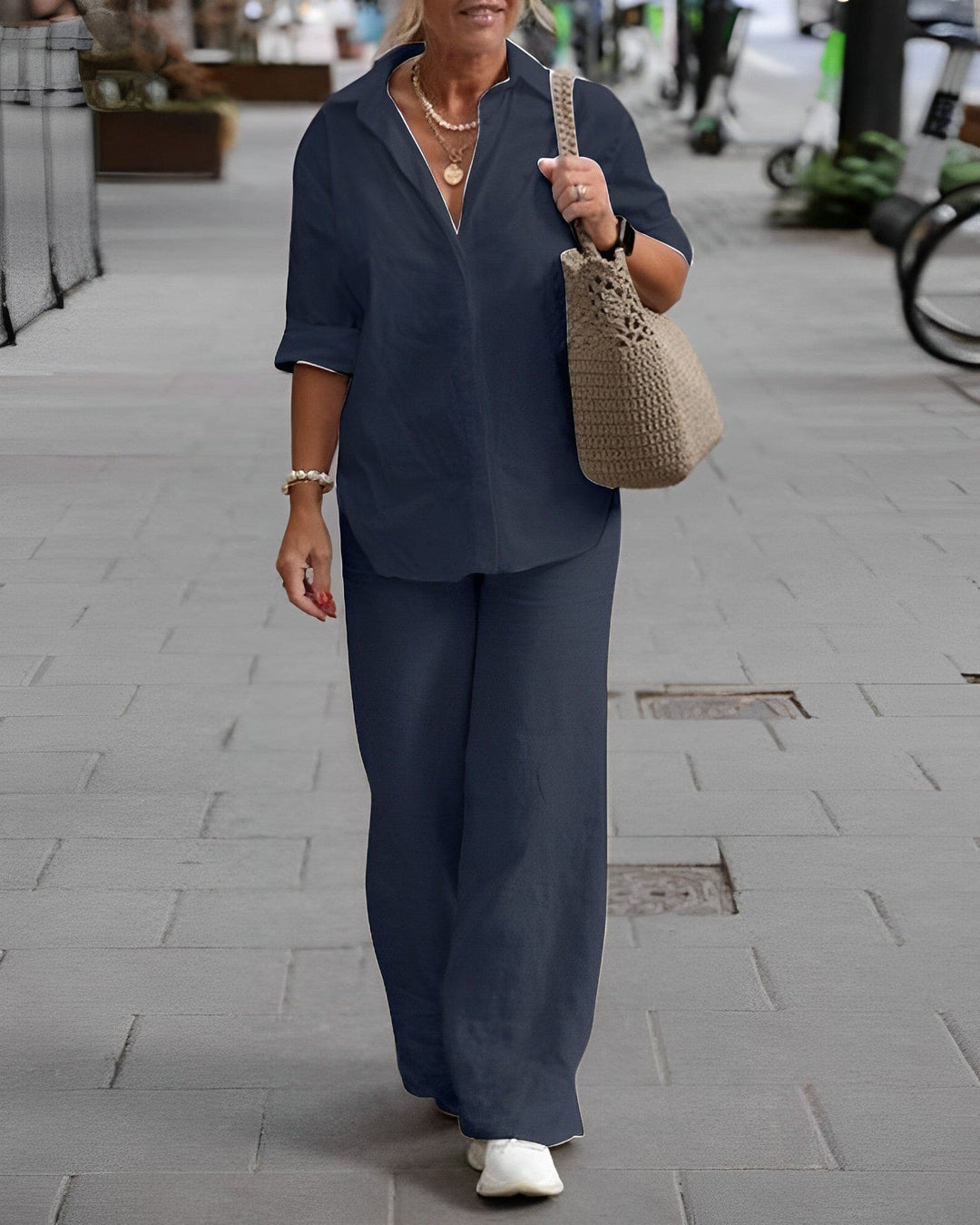 Ottavia | Lightweight Blouse &amp; Wide-Leg Pant Co-ord Set