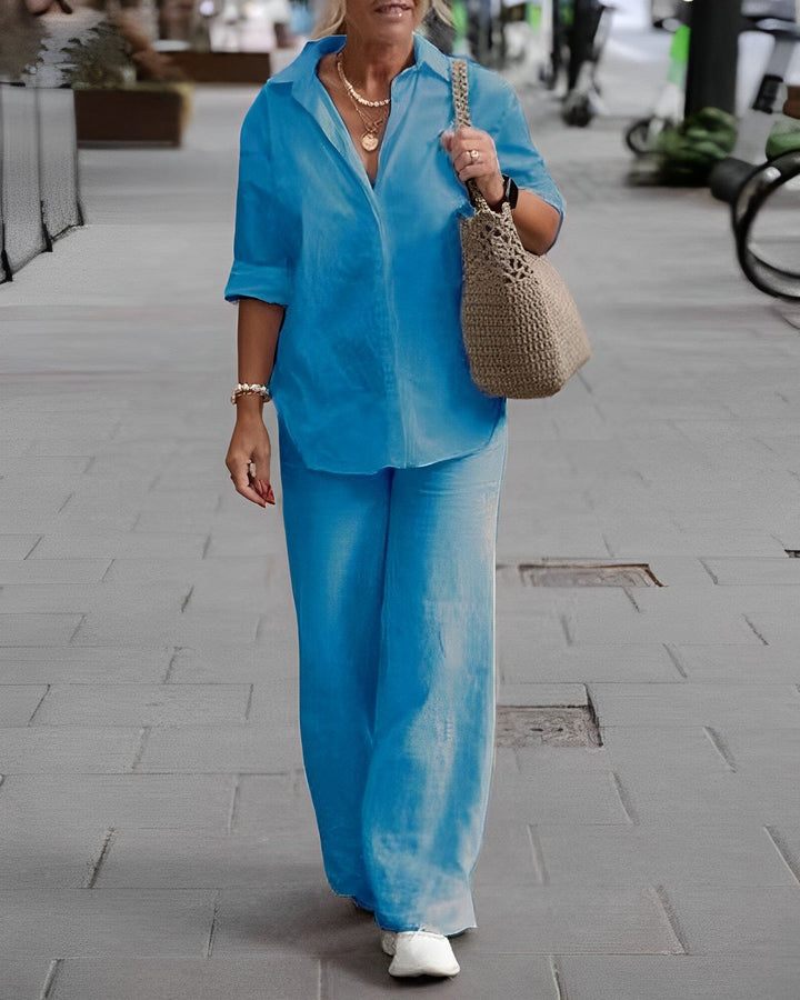 Ottavia | Lightweight Blouse &amp; Wide-Leg Pant Co-ord Set