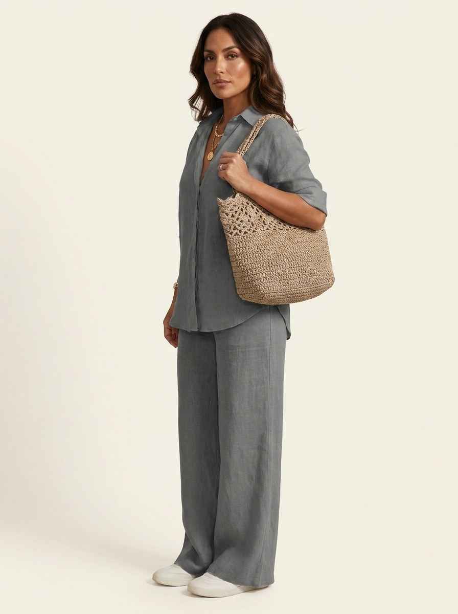 Ottavia | Lightweight Blouse &amp; Wide-Leg Pant Co-ord Set