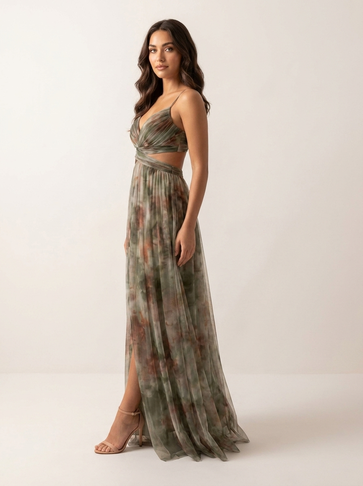 Isadora | Watercolor Print Maxi Dress