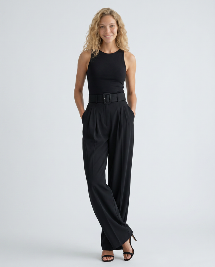Letha | Draped Wide-Leg Pants
