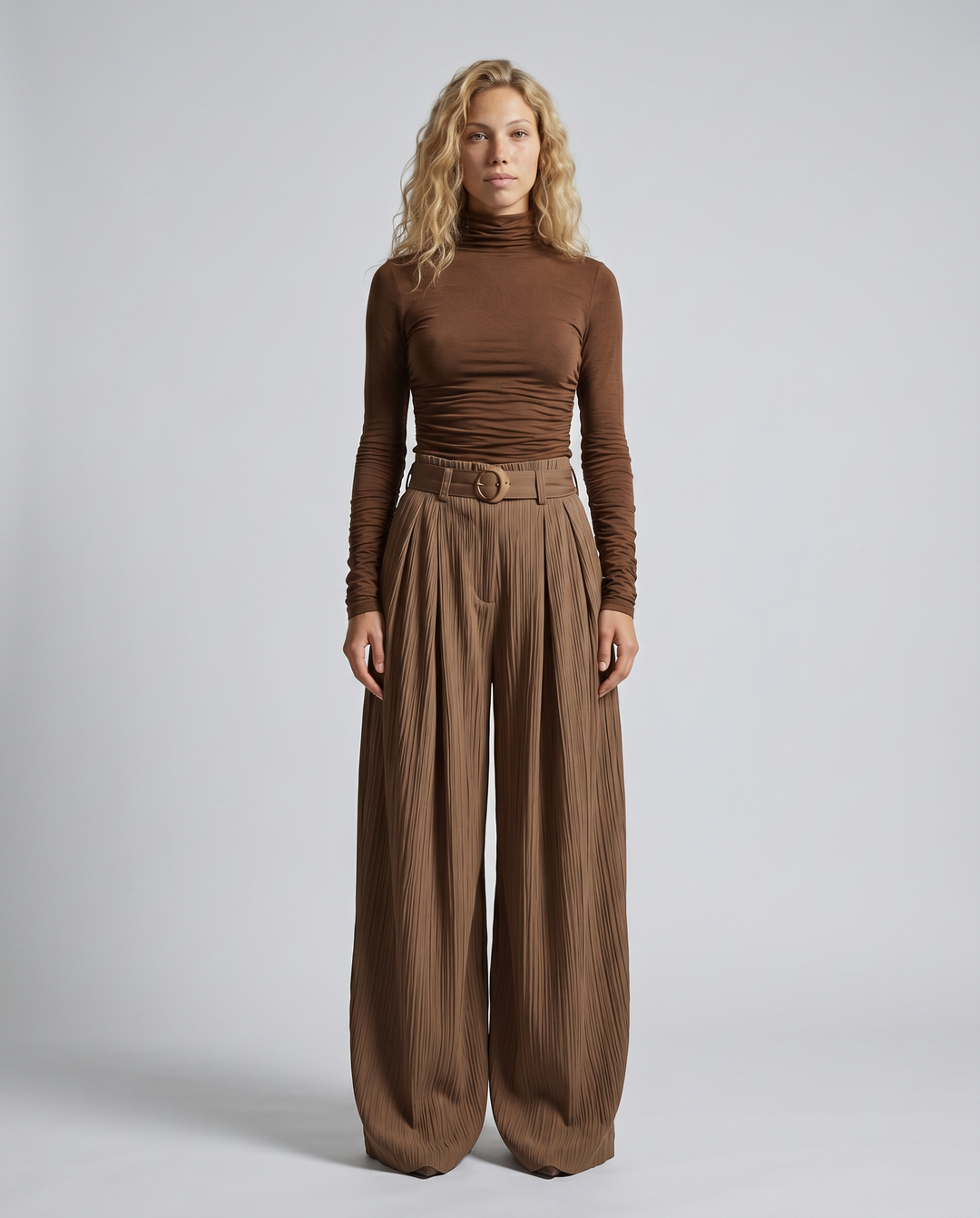 Liz | Wide-Leg Pleated Pants