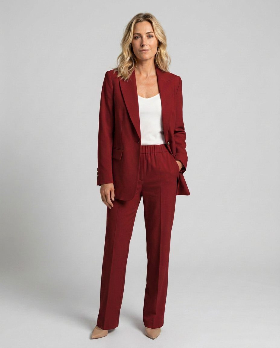 Elise | Blazer Set with Straight-Leg Pants