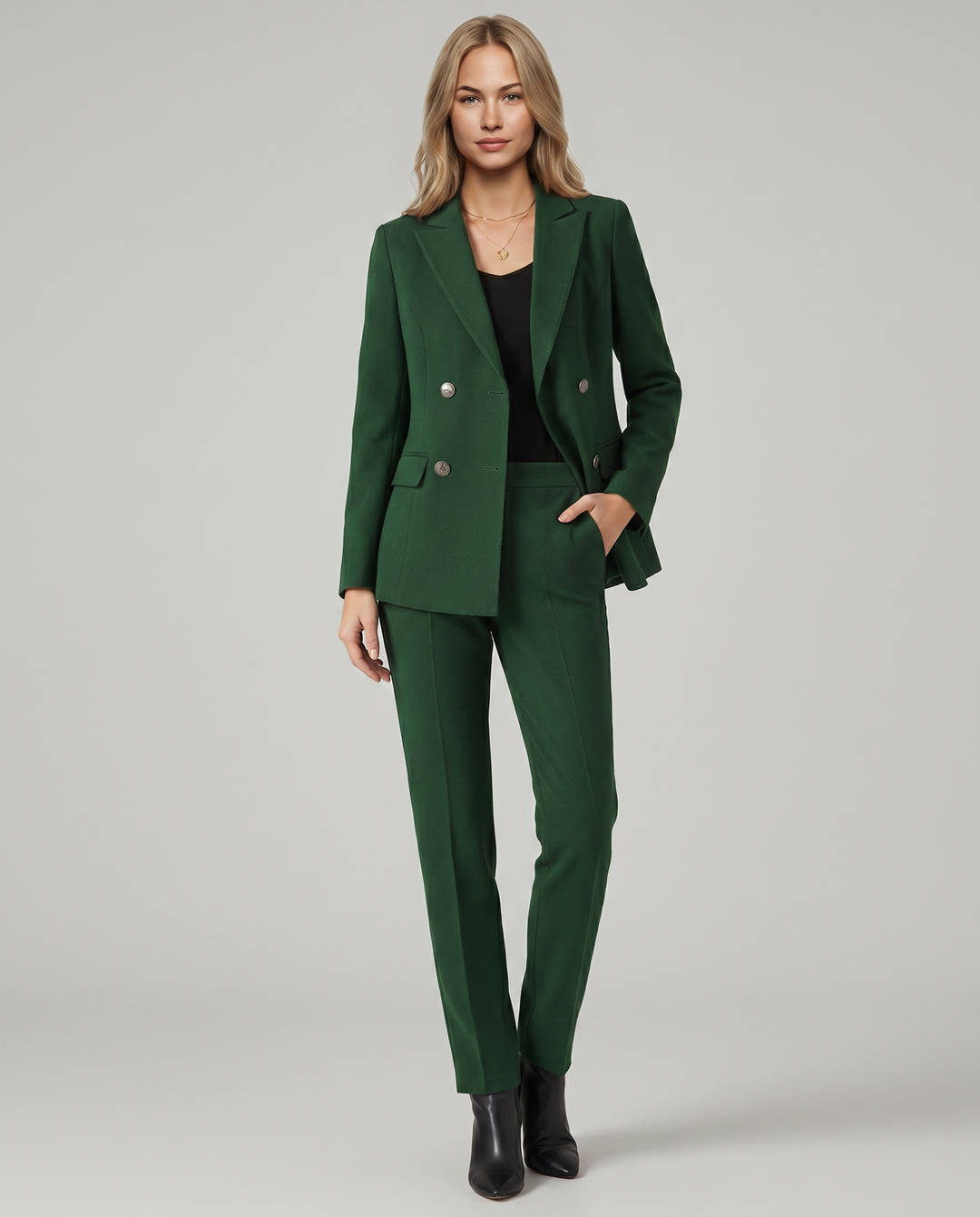 Geneva | Blazer Set with Straight-Leg Pants