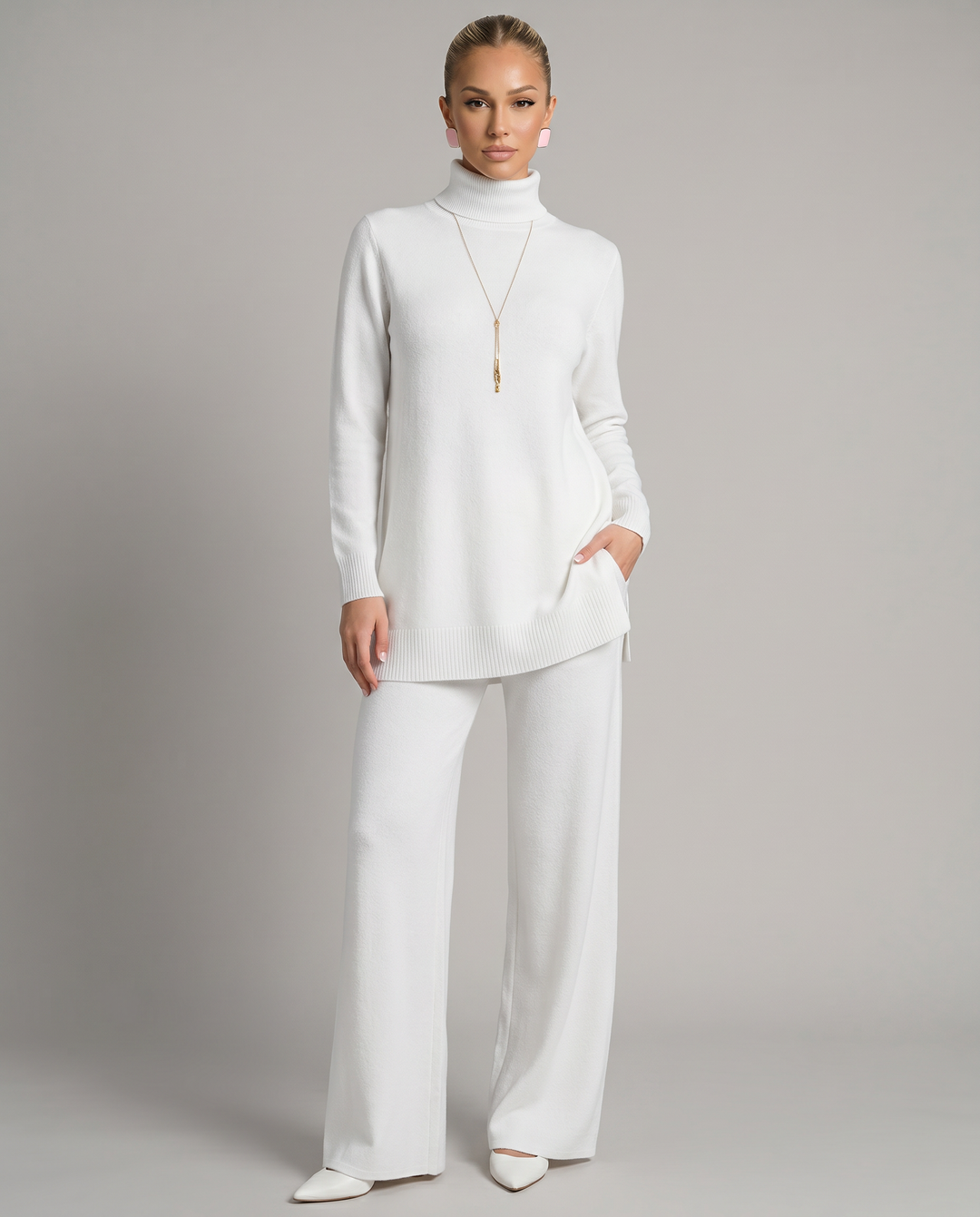 Harper | Knit Set with Wide-Leg Pants