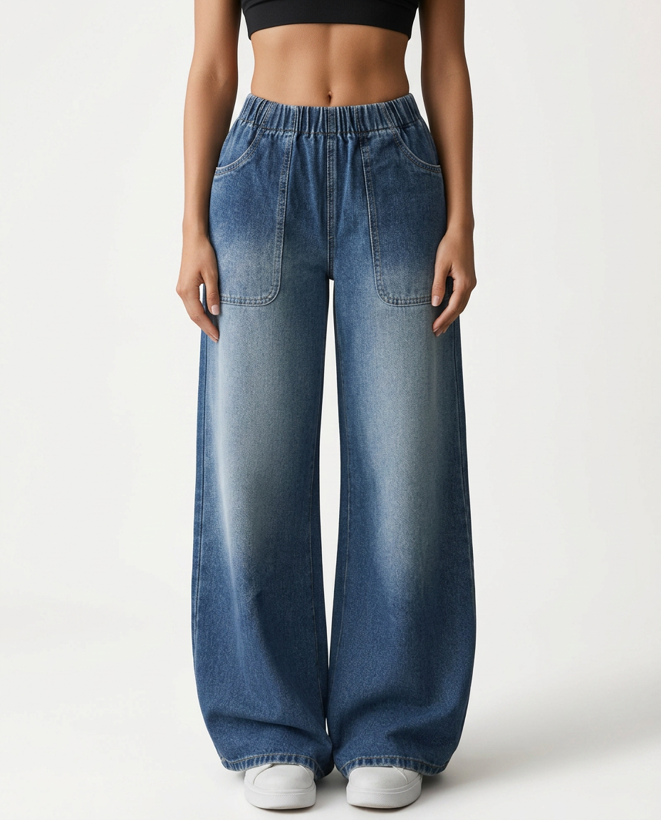 Mari | Wide Leg Pants with Elastic Waist