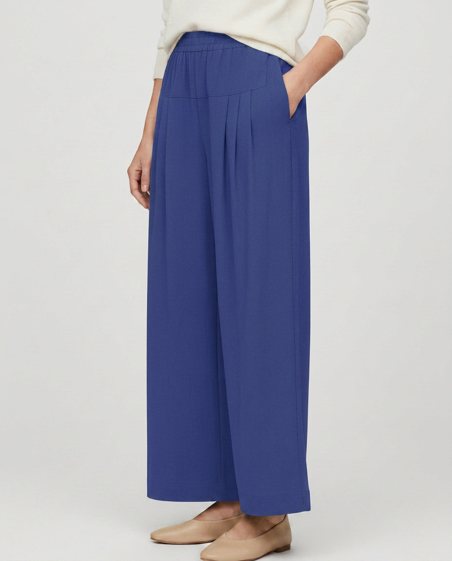 Nona | Wide Leg Pants with Elastic Waistband