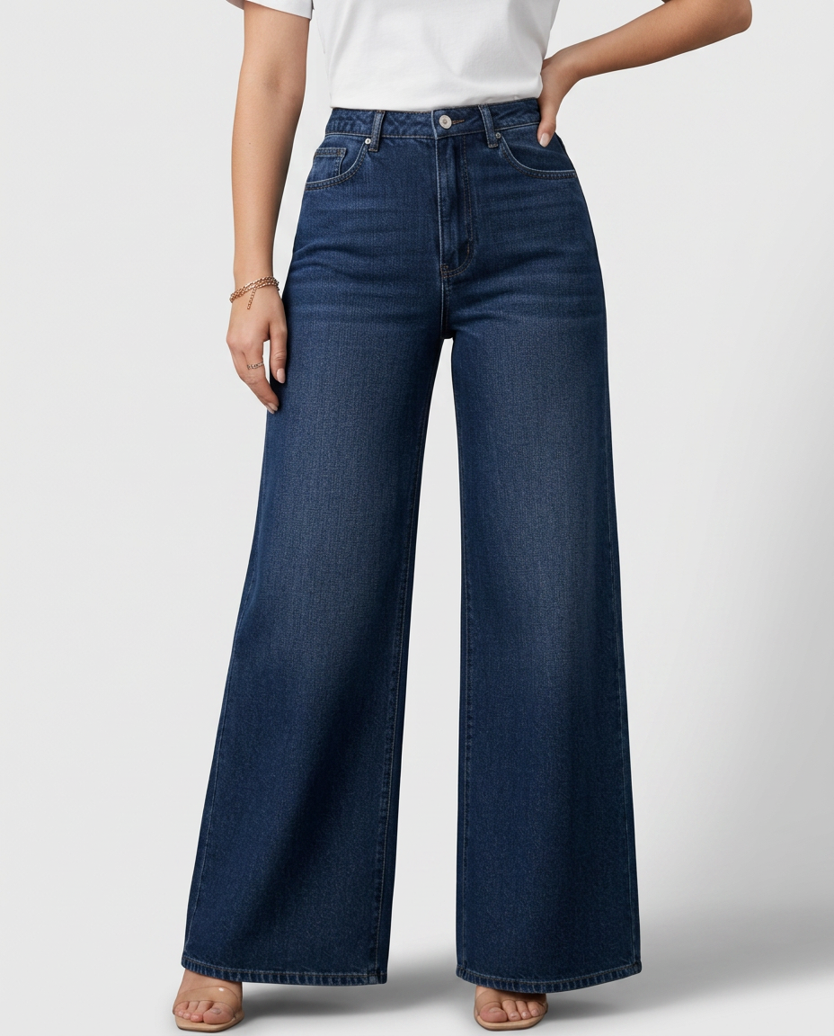 Lee | High Waist Wide Leg Denim Look Pants
