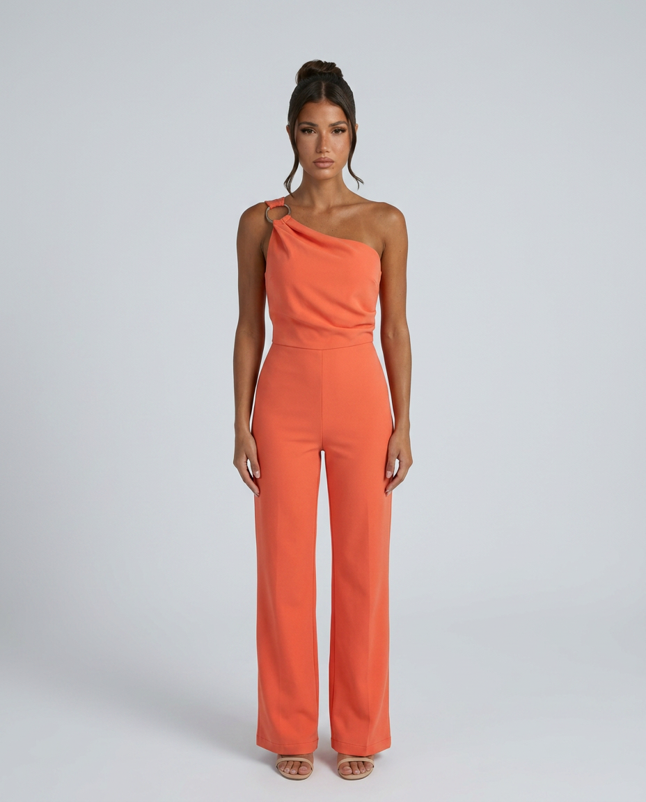 Lucile | One-Shoulder Jumpsuit with Wide-Leg Pants