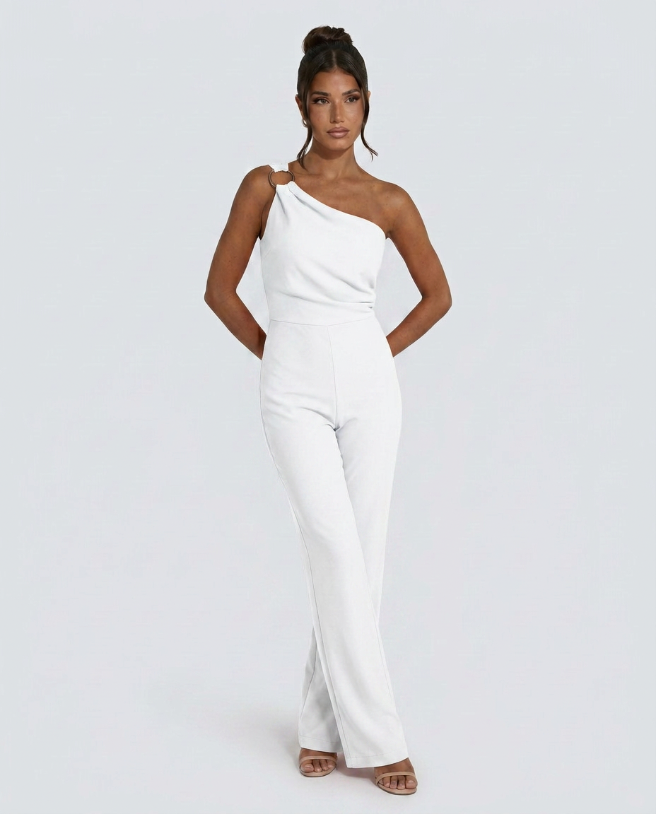 Lucile | One-Shoulder Jumpsuit with Wide-Leg Pants