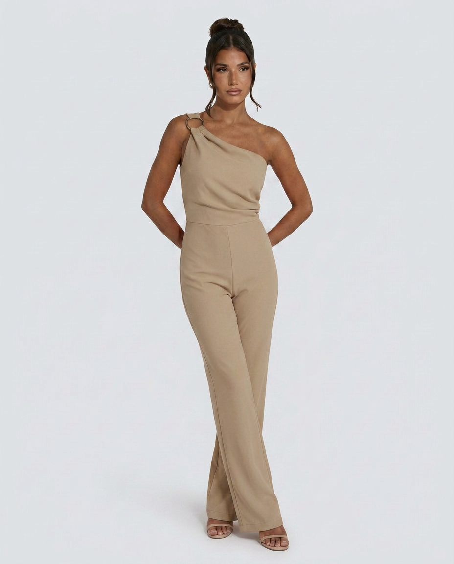 Lucile | One-Shoulder Jumpsuit with Wide-Leg Pants