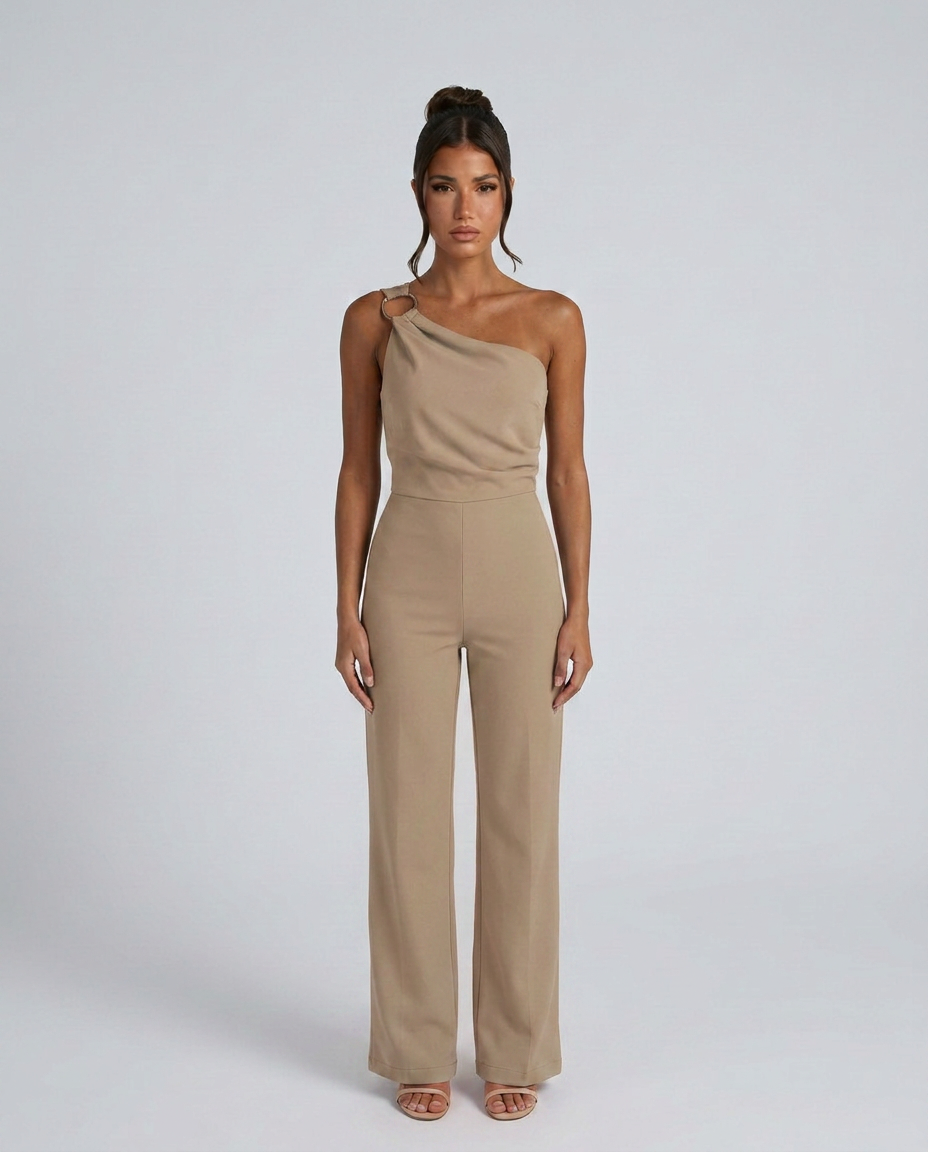 Lucile | One-Shoulder Jumpsuit with Wide-Leg Pants