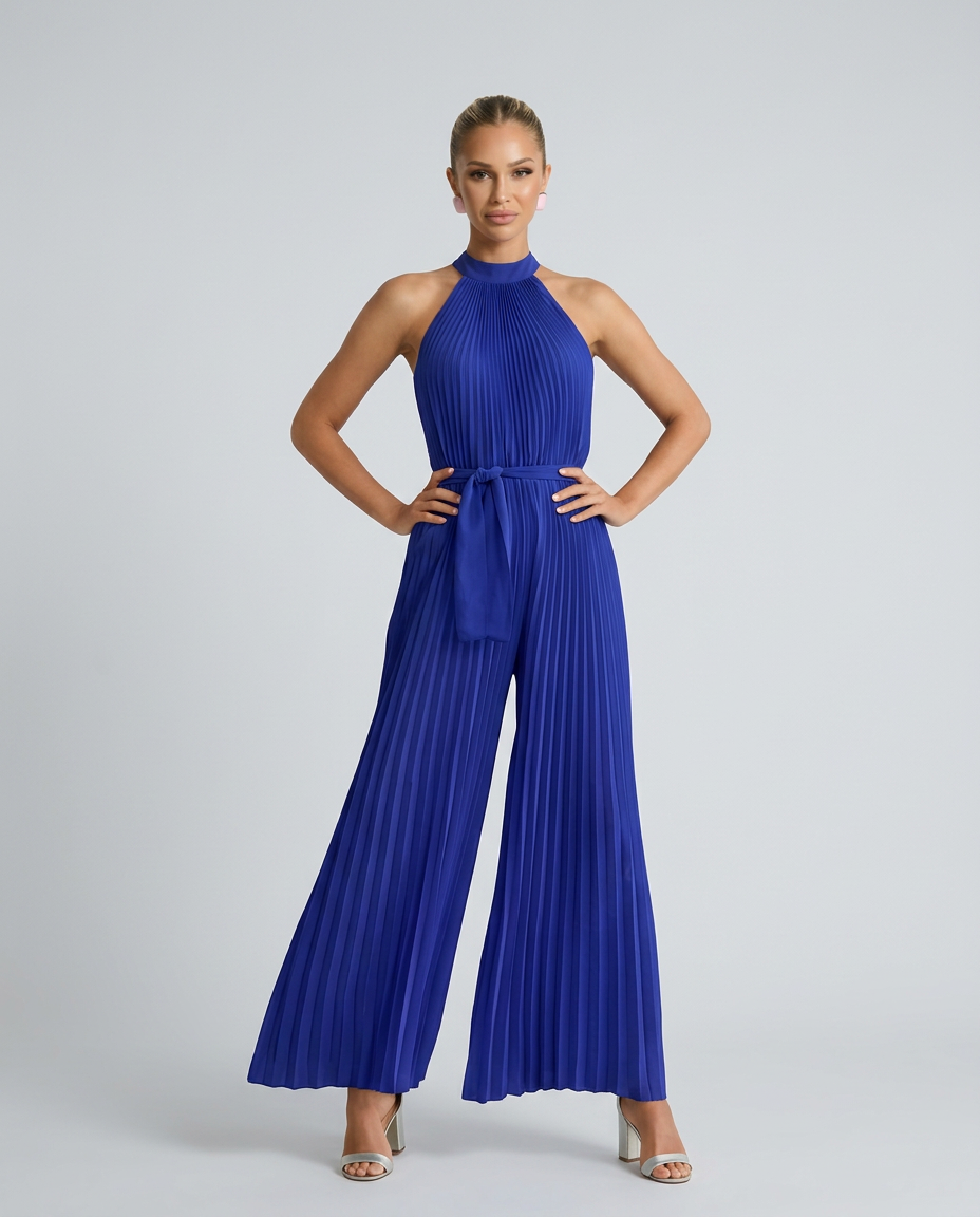 Alyce | Pleated Jumpsuit with Wide-Leg Pants