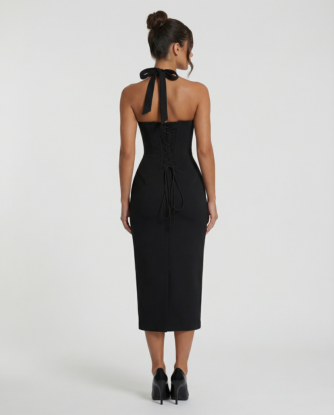 Liliana | Midi Dress with Lace Corset Bodice