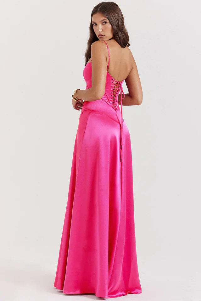 Cara | Lace-Up Back Maxi Dress