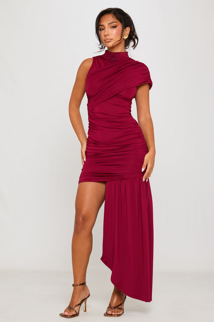 Marlee | High Neck Ruched Mini Dress