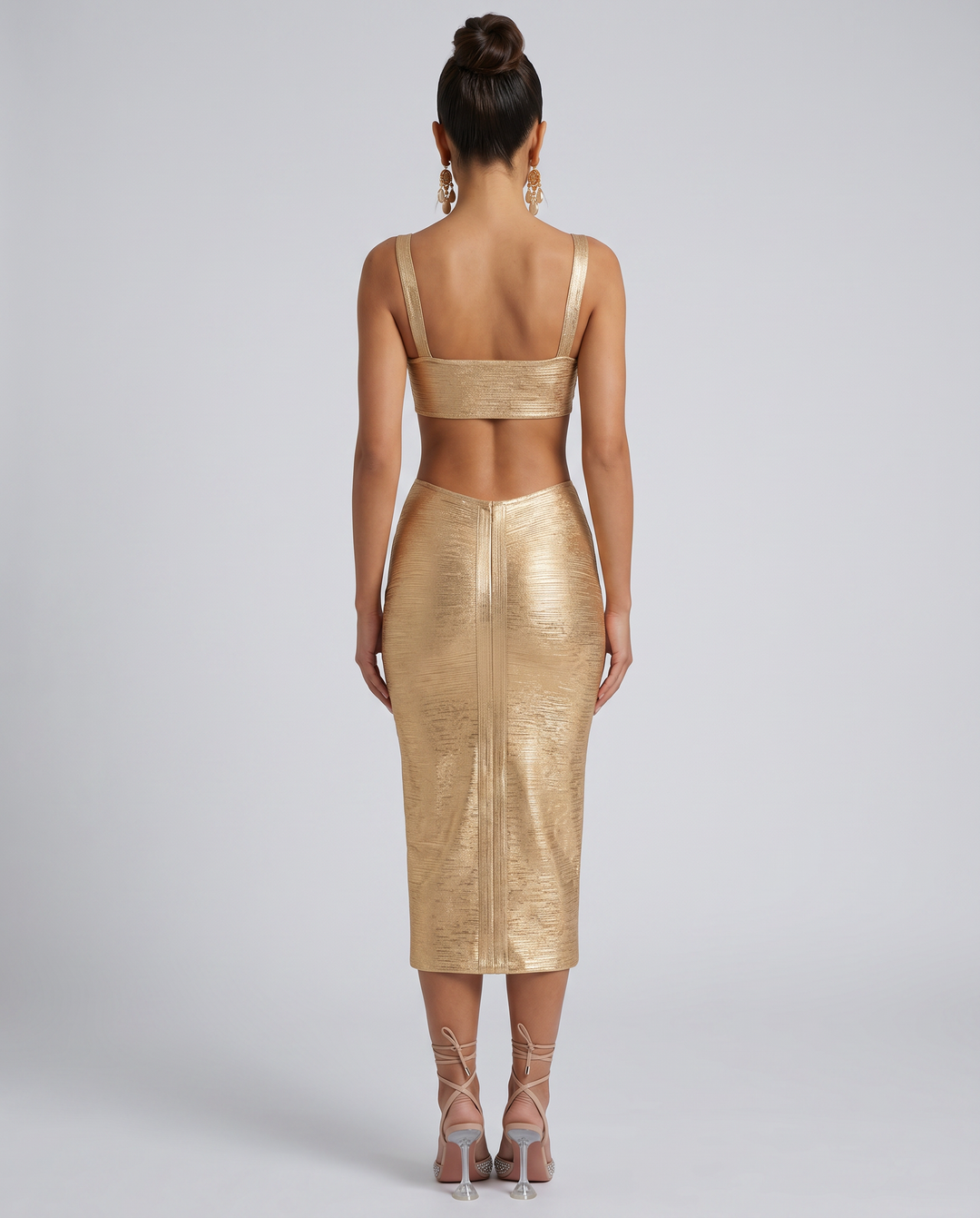Shelia | Midi Bodycon Dress with Cut-Out Waist