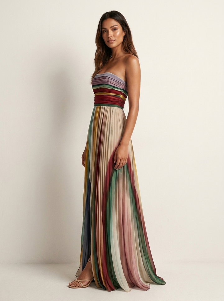 Celeste | colorful Pleated Maxi