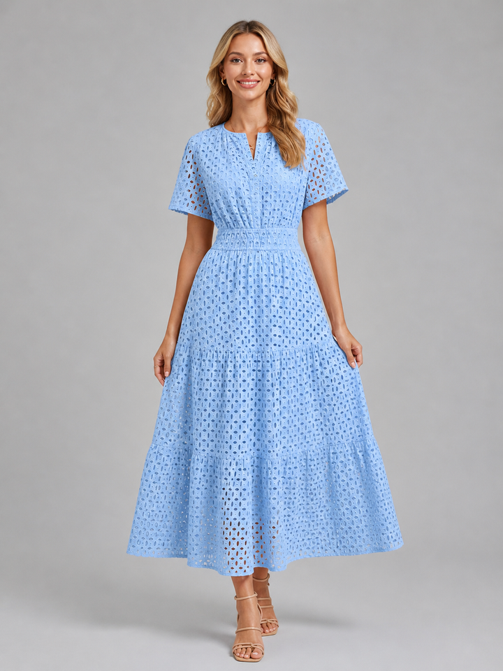 Reva | Eyelet A-Line Midi Dress