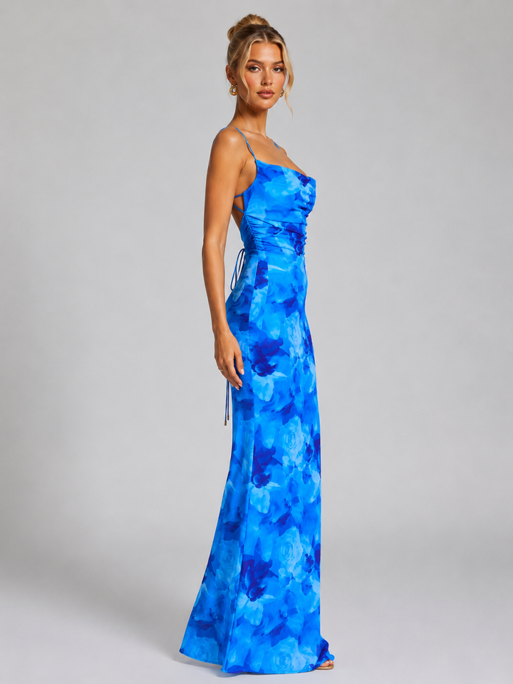 Bianca | Floral Ruched Bodycon Maxi Dress