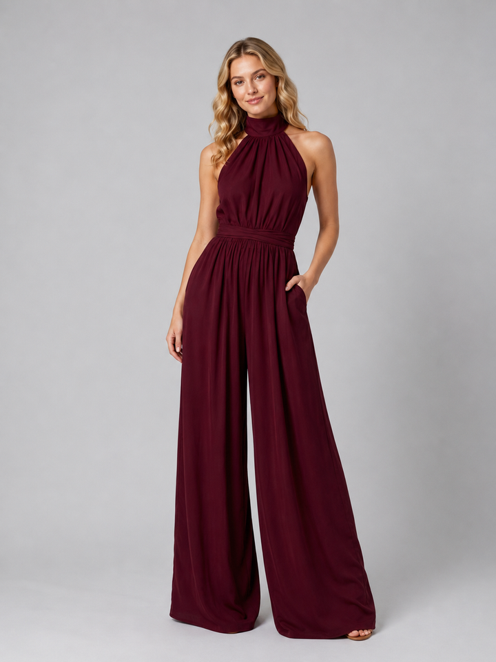 Ottilie | Halter Neck Wide Leg Jumpsuit