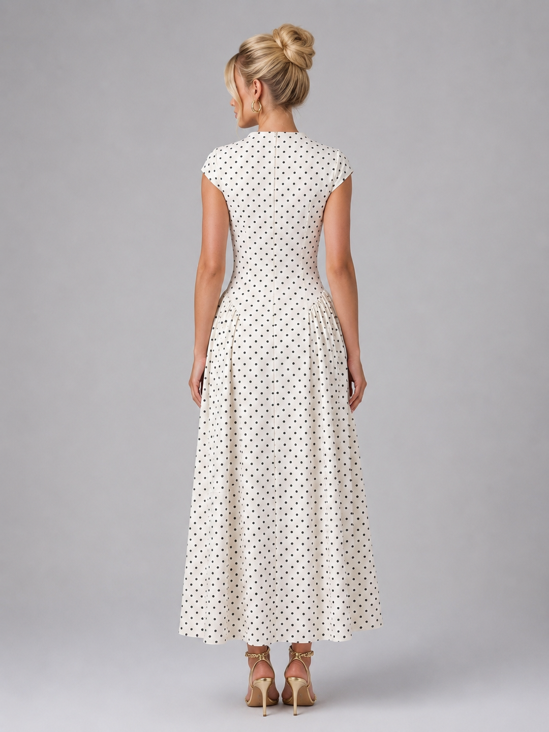 Clotilde | Polka Dot A-Line Maxi Dress
