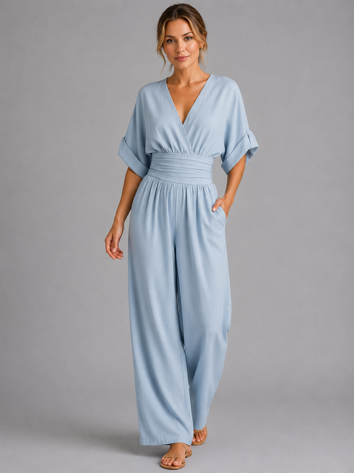 Waverly | Cinched Waist Wide-Leg Jumpsuit